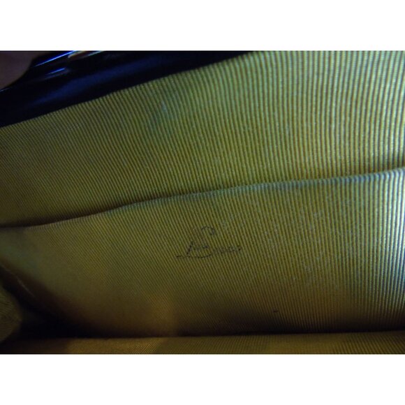 Vintage 1960's Blue Alligator Handbag Made In Italy Gold Tone Hardware - Picture 9 of 10